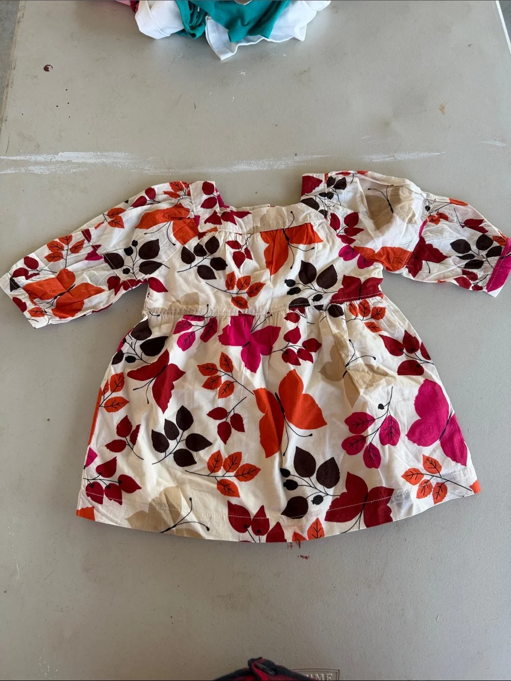 NWT BabyGAP Fall Butterfly And Leaves Square Neck Dress